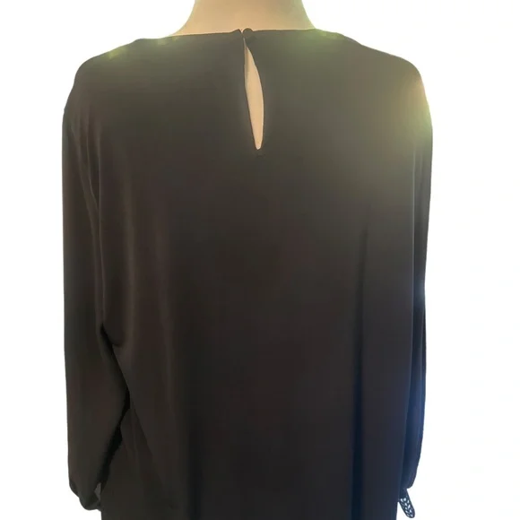 Ann Taylor Black Blouse with Embellished Cuffs - Picture 7 of 7